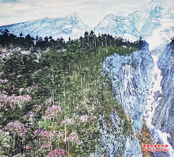 恣肆丹青写玉龙（油画）