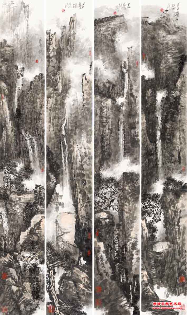 高山流水(四扇屏)