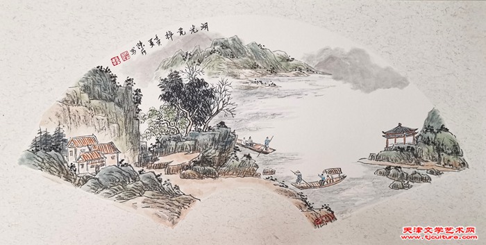 08 陈莉作品《湖光竞棹》