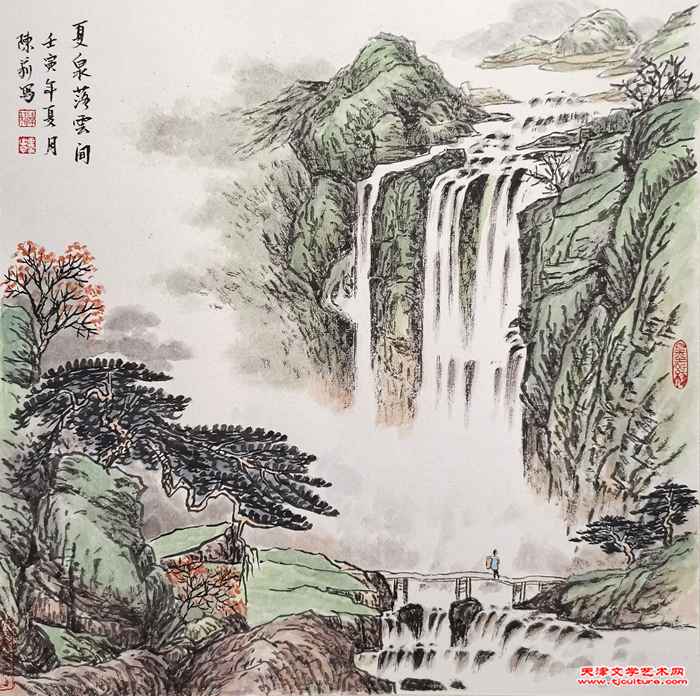 02陈莉作品《夏泉落云间》