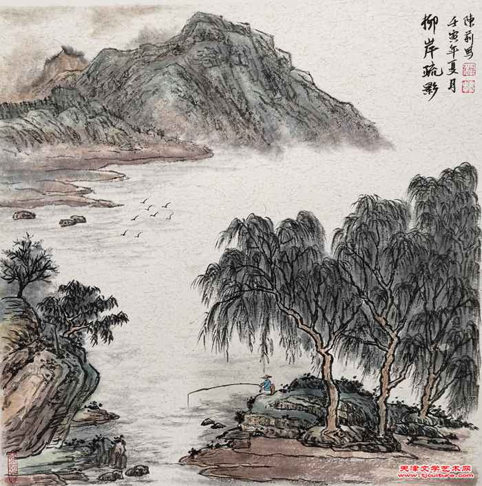 05陈莉作品《柳岸疏影》