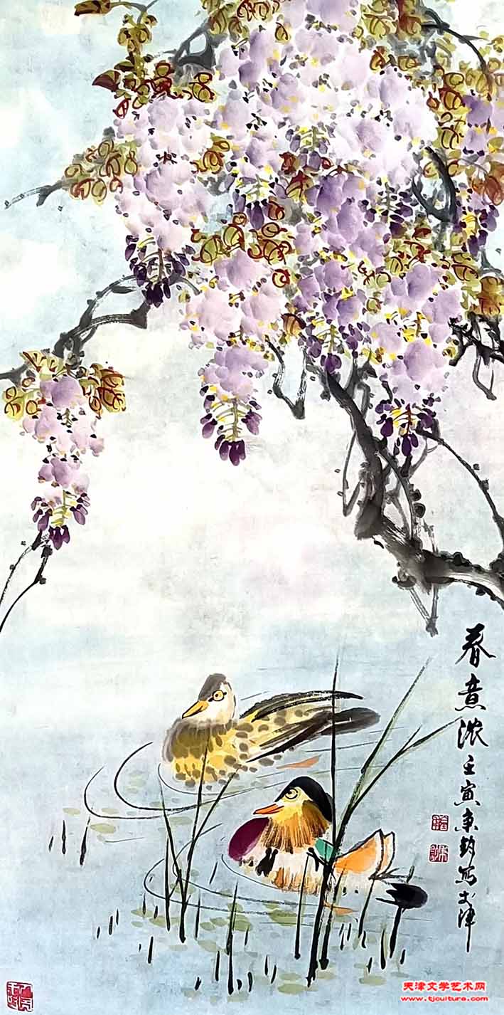 皇甫秉钧国画《春意浓》