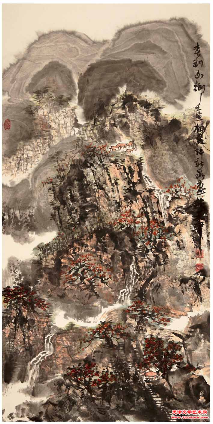 许新泉国画《春到山乡》