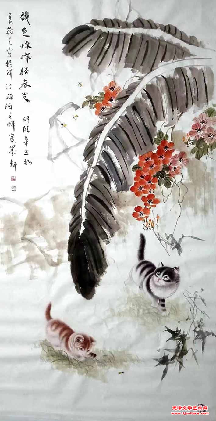 张荷芝国画《秀色璀璨》