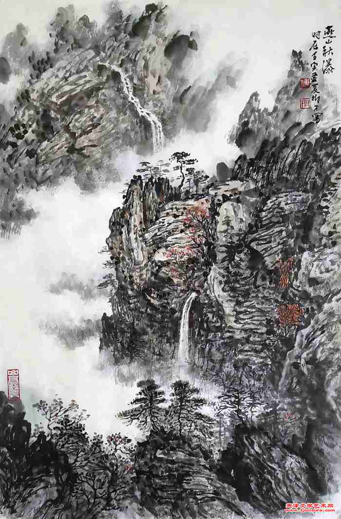 《燕山秋瀑》