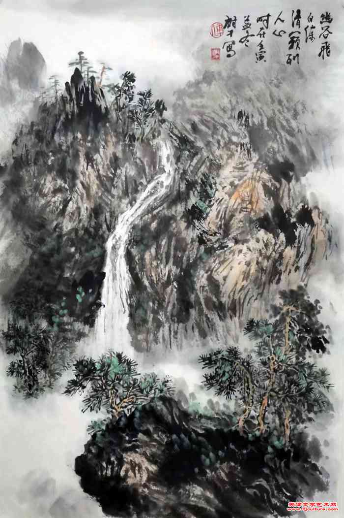 《幽谷飞白练，清籁到人心》