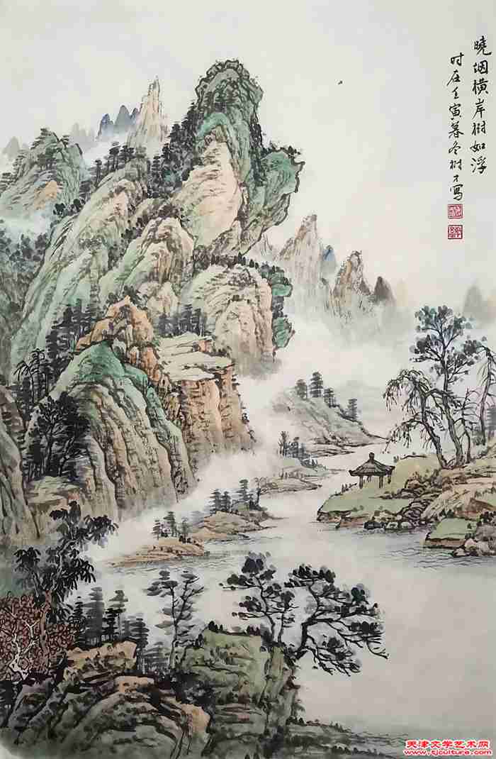 《晓烟横岸树如浮》