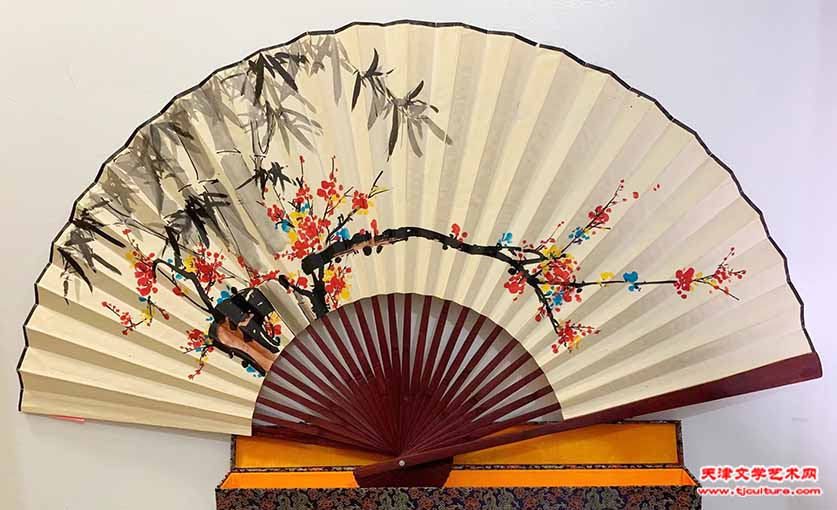 “无铁不刚”背面画：梅花图