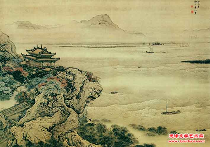 观潮图  袁江作_副本