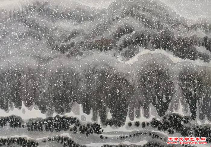 《瑞雪无声》（水墨）