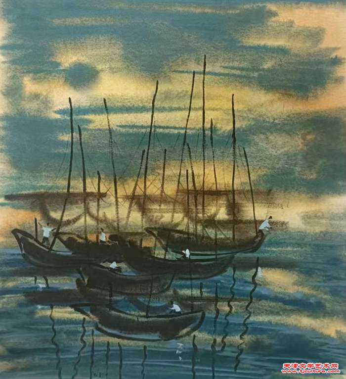 005 水墨画  《斜阳》     1981年9月