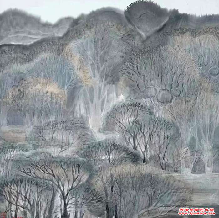 012 水墨画  《春朦》
