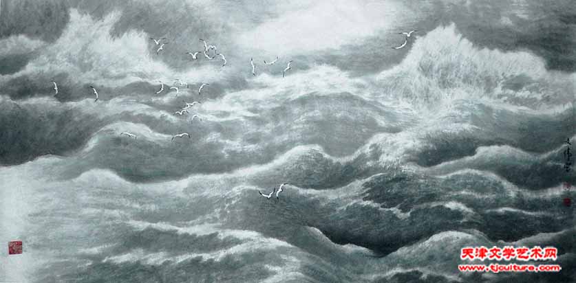 渤海深处（穷款69cm×138cm）138P3030102