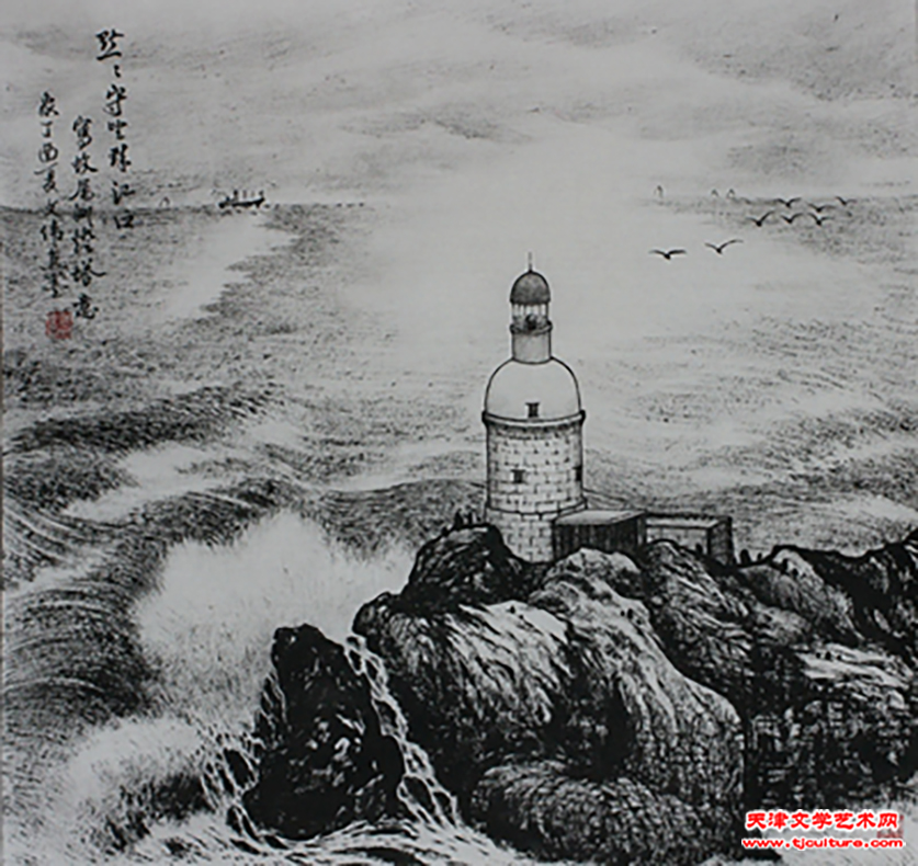 默默守望珠江口69cm×69cm_