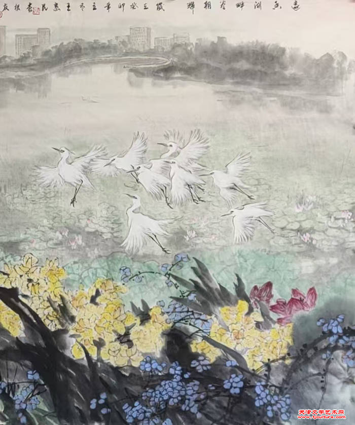 013 《远香湖畔尽朝暉》局部