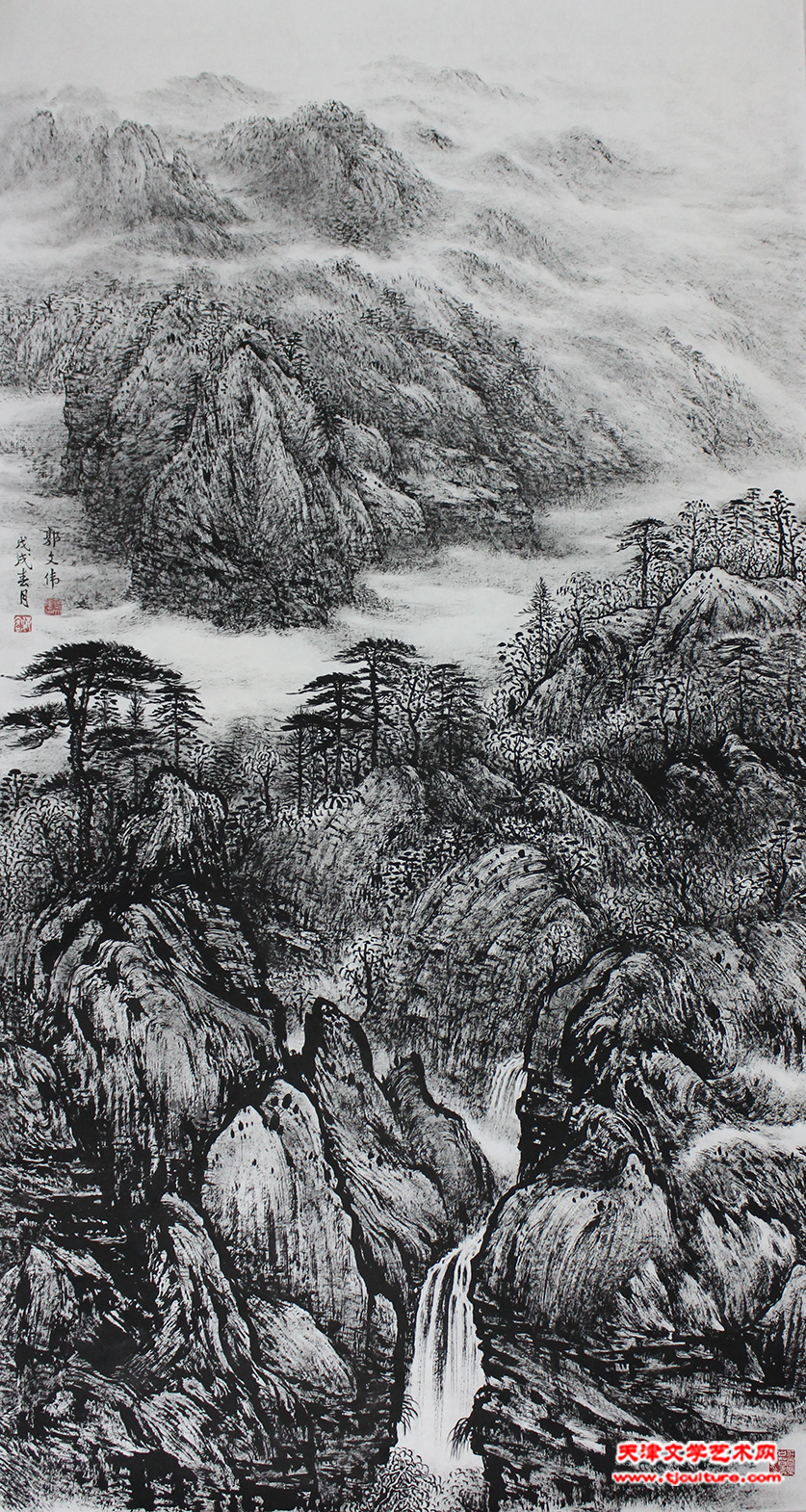 塞上风光 180x96cm 焦墨