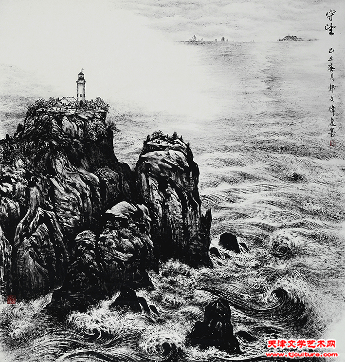 守望 125x125cm 焦墨  2009年