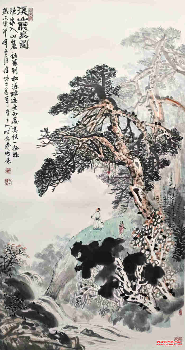 005　时景林《溪山听泉图》