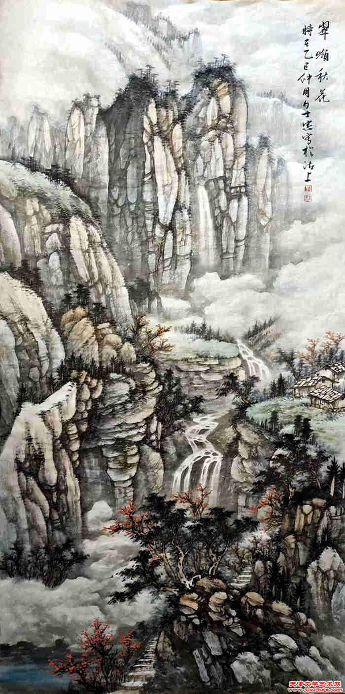 006　刘士忠《翠岭秋花》