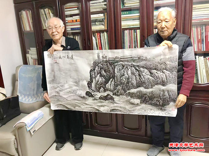 焦俊华先生与笔者合作《蓬莱心境》