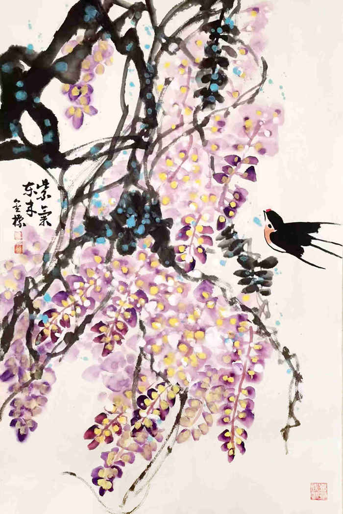 10　刘金标《紫藤花下燕归来》